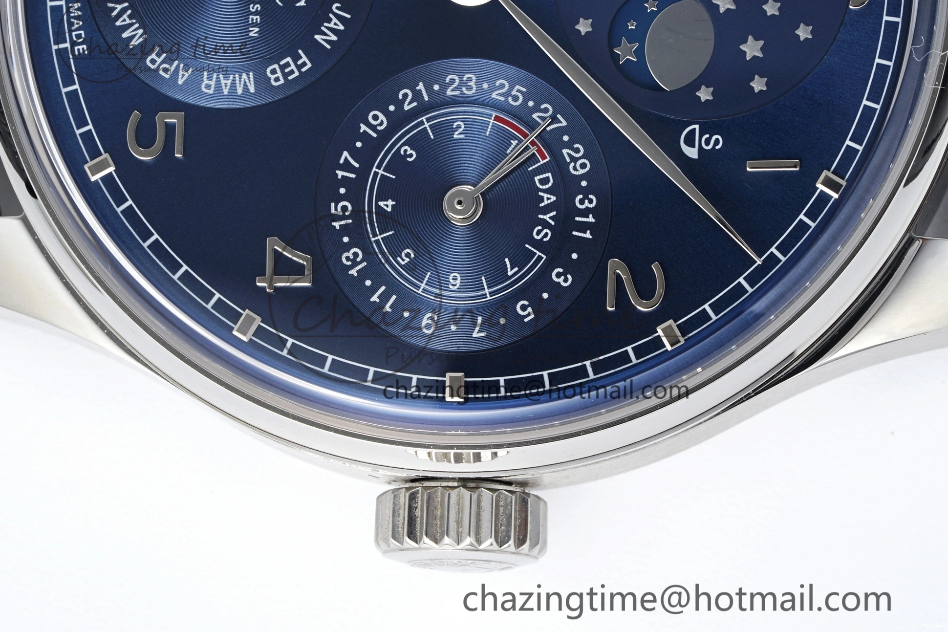 MIROTIME 0407 Bold Portugieser Perpetual Calendar SS 5033 APSF 1:1 Best Edition Blue Dial on Black Leather Strap A52610 Clone 7041